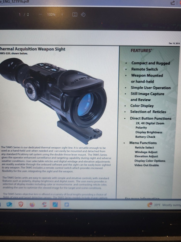 NIVISYS Combat thermal scope