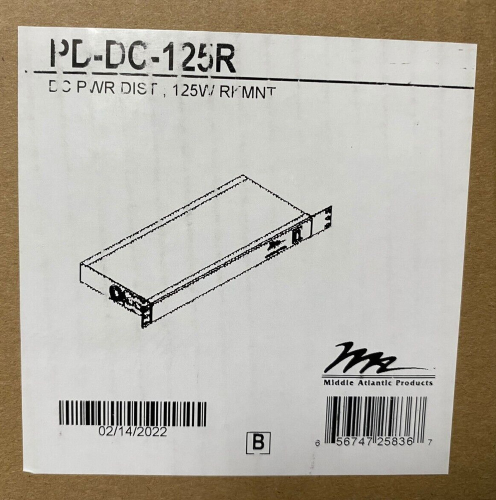 Middle Atlantic PD-DC-125R DC Power System Distribution Rack Mount
