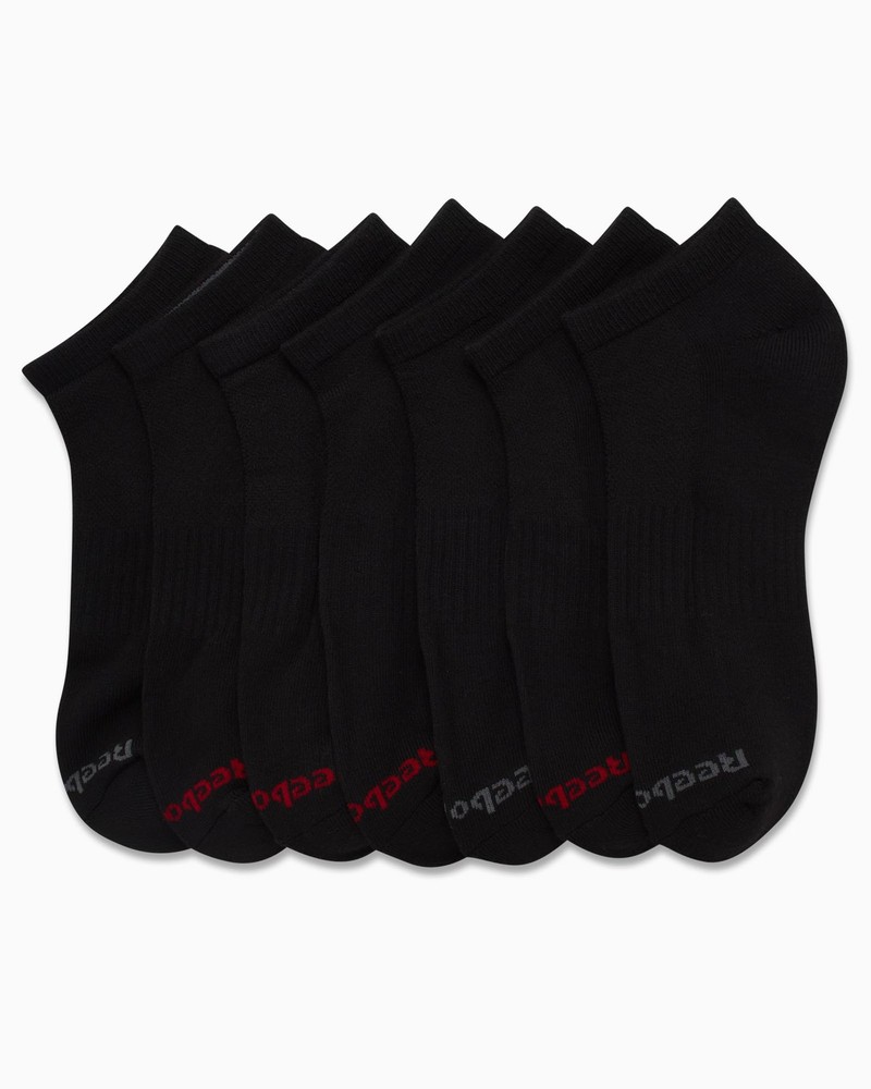 Reebok Mens Low Cut Socks - 8 Pack Stretch Performance Basic No Show - Flat Athl