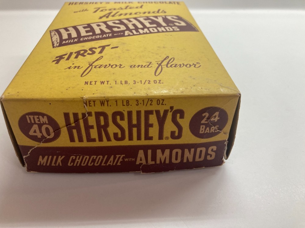 Hershey's Candy Bar Box Milk Chocolate Almonds Vintage Display Empty
