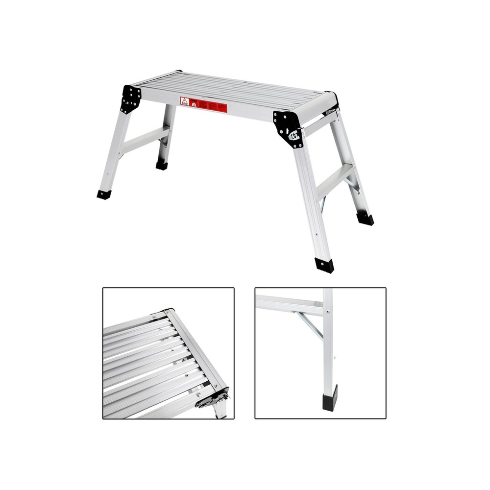 30" Aluminum Step Folding Work Platform Drywall Ladder 330lbs Non-slip Bench