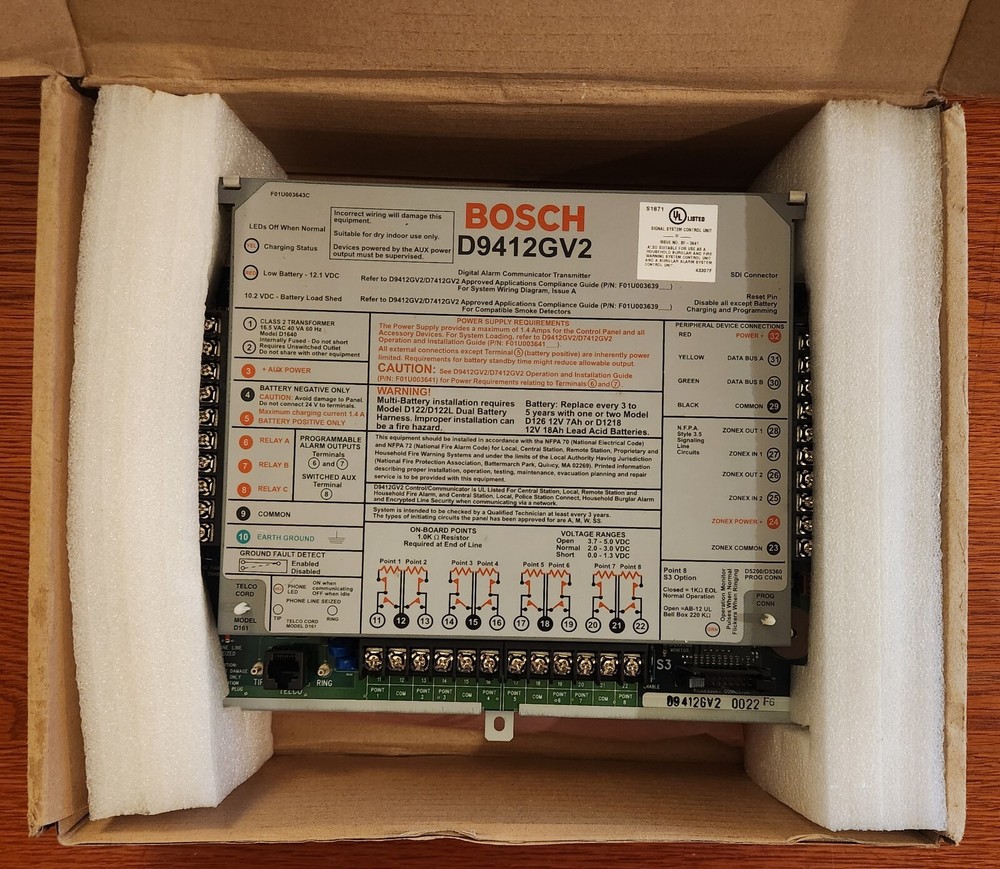 Bosch D9412GV2 Commercial Protected Premises Control Panel