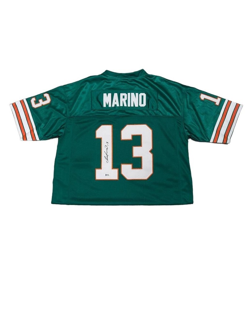#13 Dan Marino Autographed Jersey Green Hand Signed BAS COA