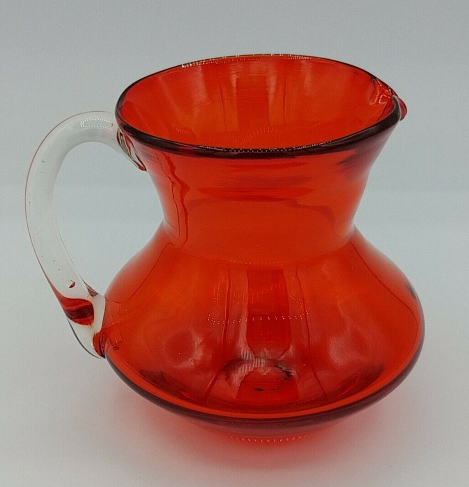 Pilgrim Creamer Red Orange 3 1/4" Tall