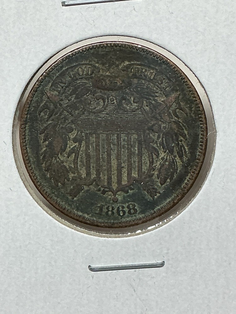 1868-P Two Cent Coin 2c Philadelphia Mint - KK856