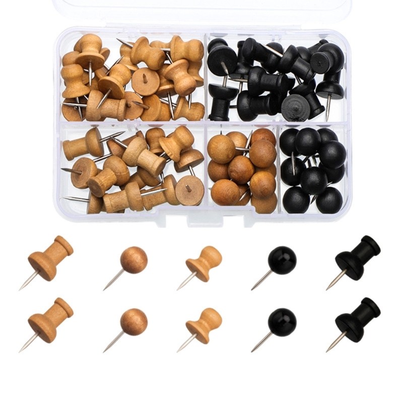 Assorted Shape Push Pins Set Pack of Small Map Tacks with Metal Points for Board