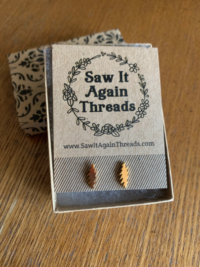 Gold Dead Bolt Stud Earrings