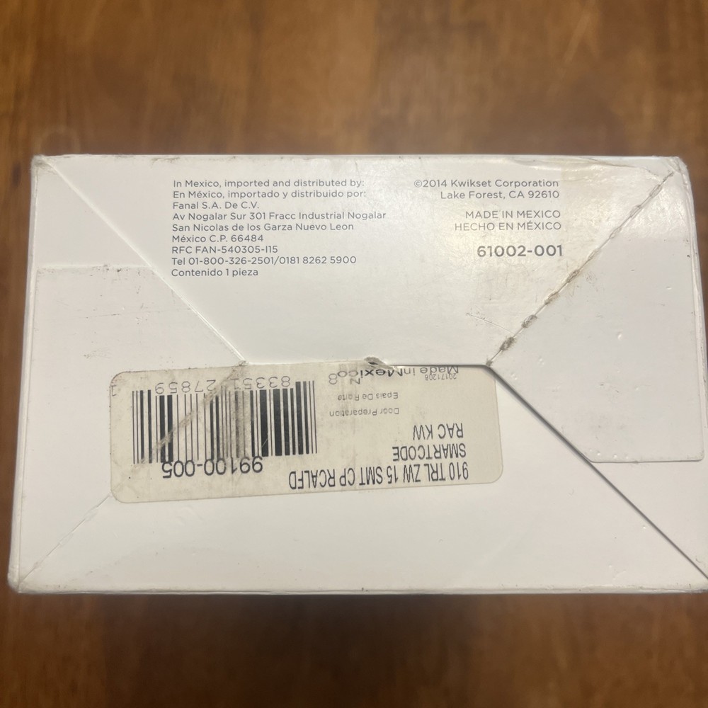 Kwikset 910 SmartCode Z-Wave Deadbolt - Satin Nickle New Open Box