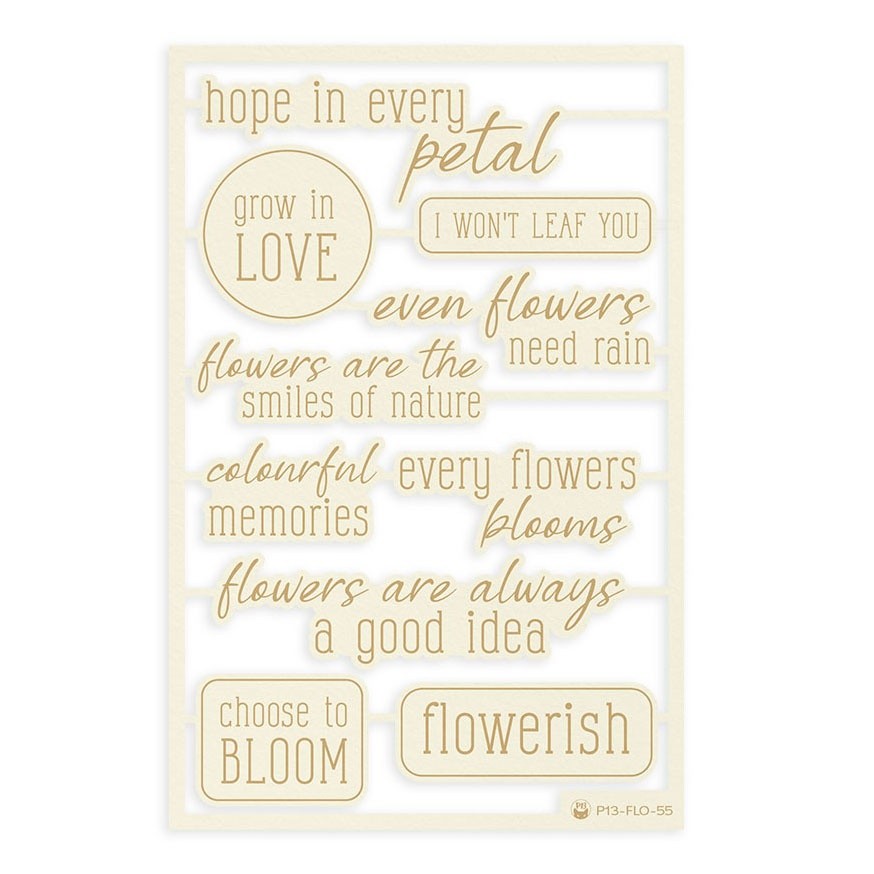 Flowerish Light Chipboard Embellishments 4"x6" 10/Pkg