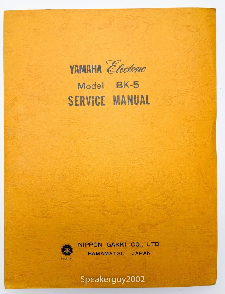 Original Yamaha Electone Service Manual -- BK-5