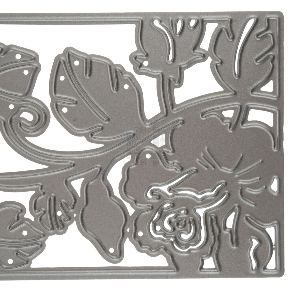 Entwined Roses Rectangular Metal Cutting Die