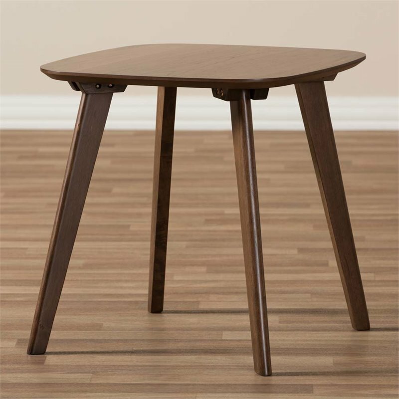Baxton Studio Dahlia Wood End Table in Walnut Brown