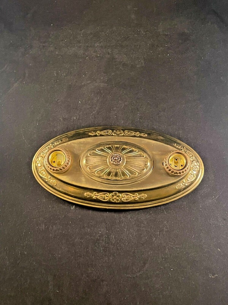 Antique Brass 2 Light Flush Mount Fixture #1