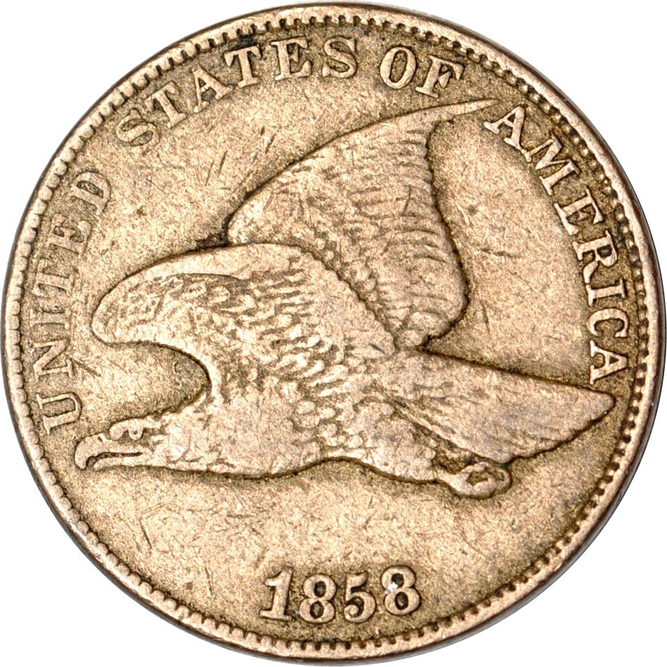 1858 1C Small Letters Flying Eagle Cent VF/Fine