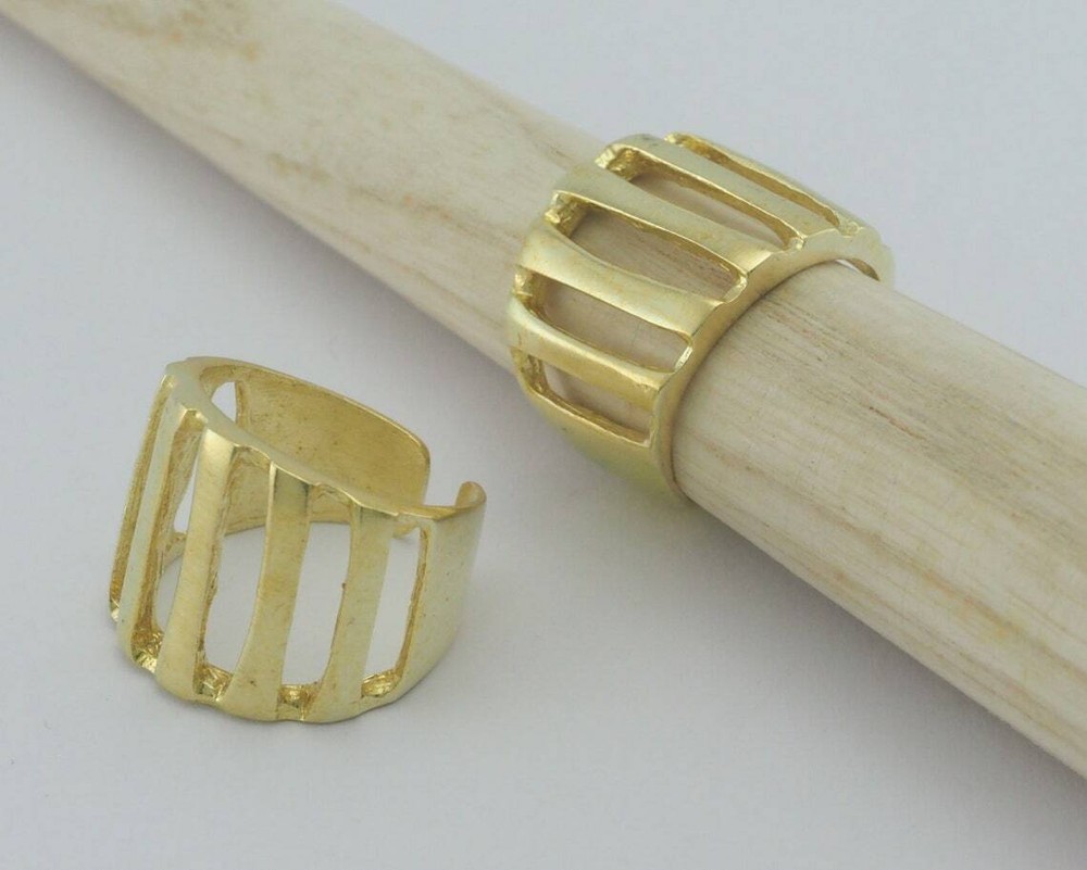 Statement Ring Adjustable Raw brass (7-9US inner size - Adjustable ) 3333 18mm