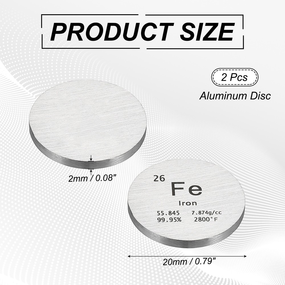 2Pcs Iron Disc 0.8" Fe Density Circle Sheets Plates for Collections