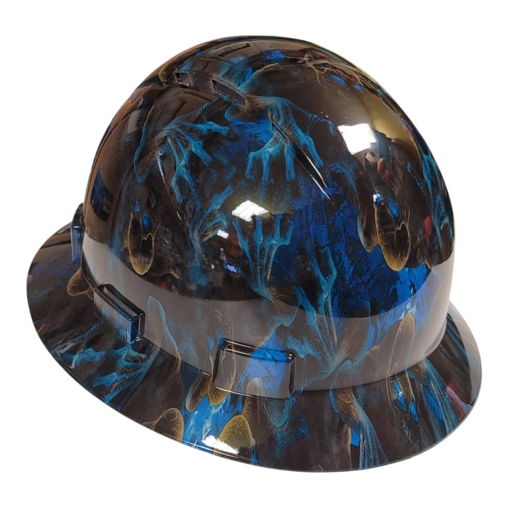 Skulls Full Brim Hardhat Blue
