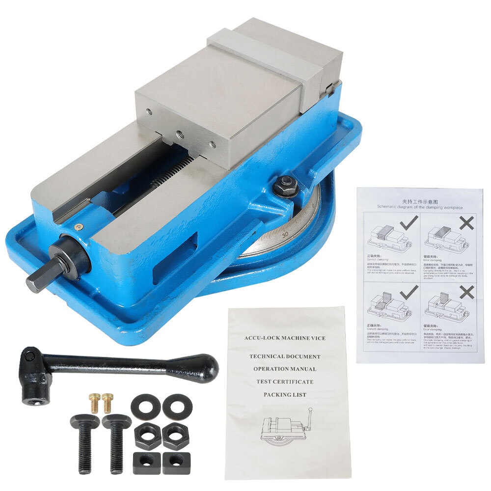 4" Lockdown CNC Milling Machine Vise With Base New