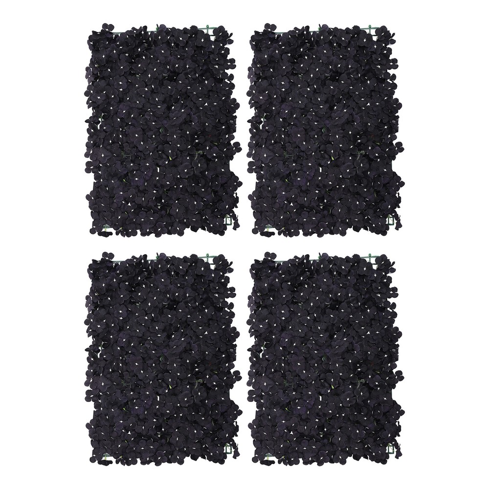 60*40cm 4 PCS Black Artificial Floral Backdrop Handmade Flower Wall Panel