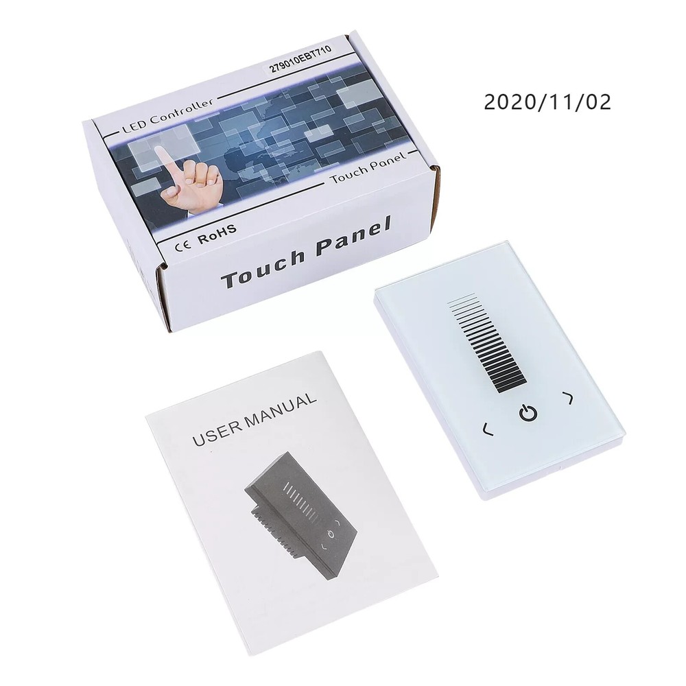 (2 pack) Wall-Mounted Glass Touch Panel LED Dimmer Switch Controller DC 12-24V