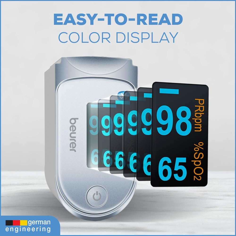 Beurer Bluetooth Digital fingertip Pulse Oximeter, PO60 - Bluetooth, silver