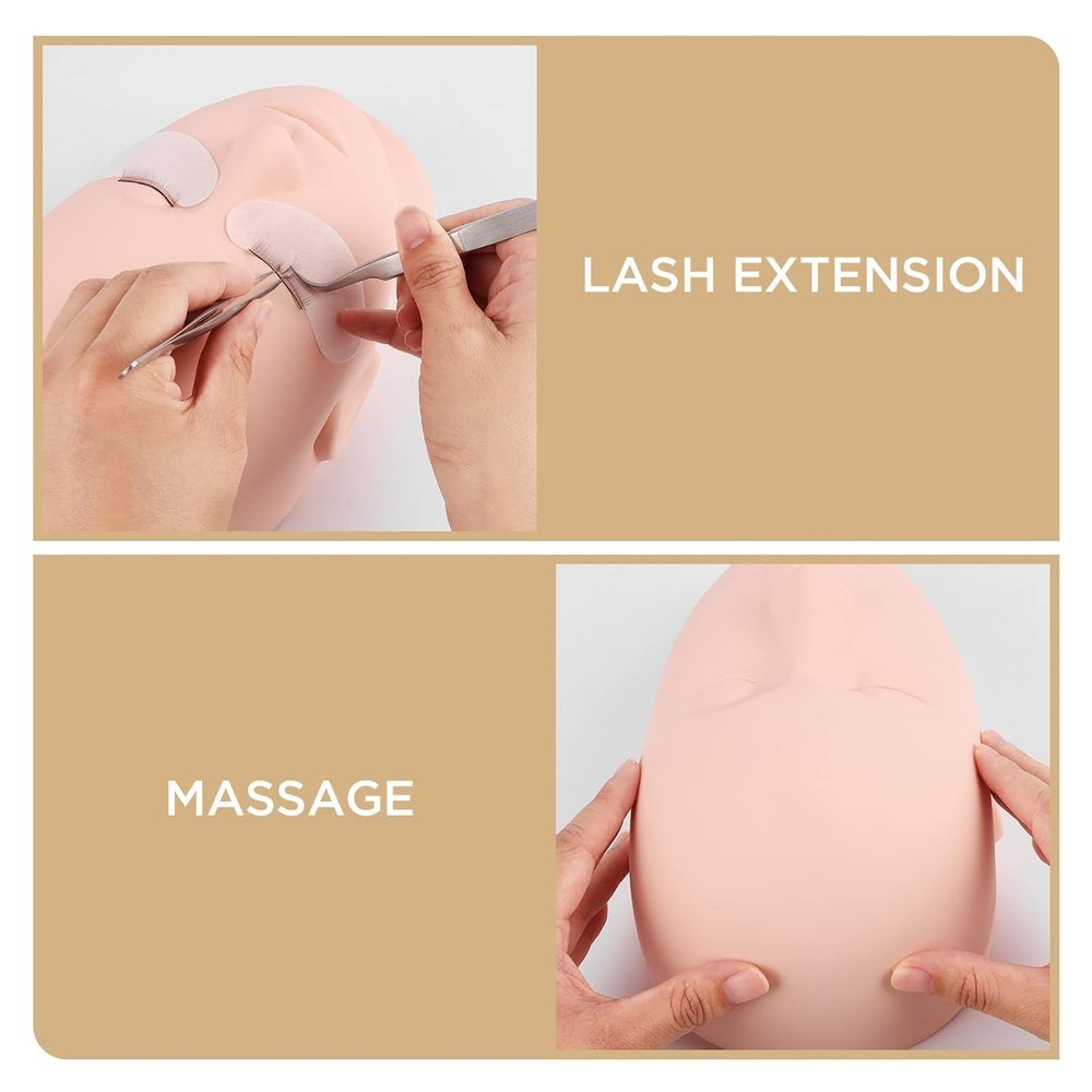 Soft-Touch Rubber Lash Practice Head - Durable & Multi-Use for Makeup Experts