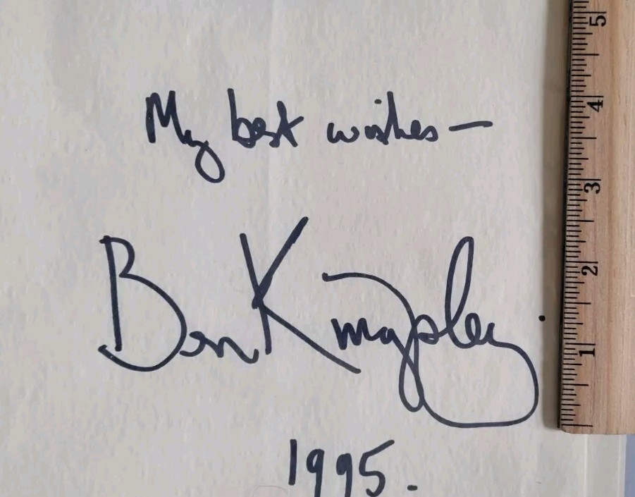 Ben Kingsley Autograph - Large Format - Excellent