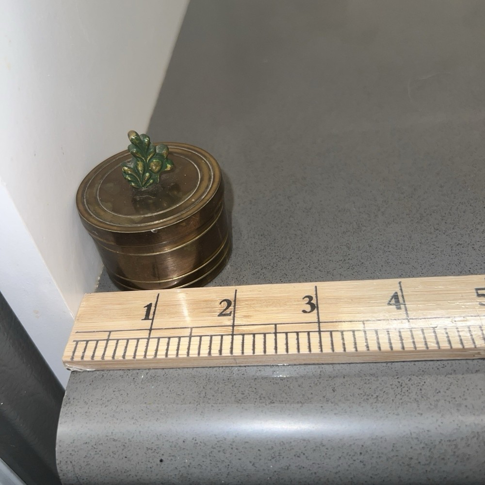 Vintage Brass Desktop Stamp Roll Dispenser Box
