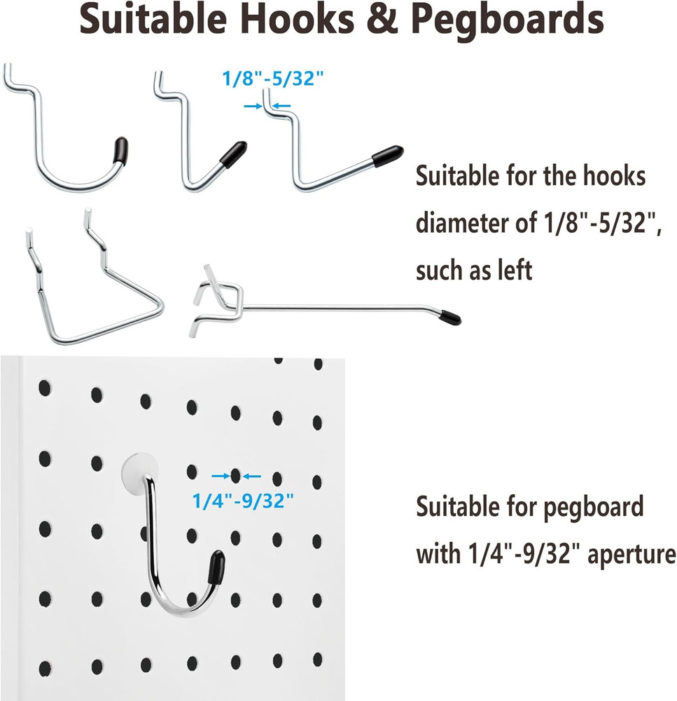 Pegboard Hook Locks, Peg Board Plugs, for Stopping Hooks from Falling Off, 120PC