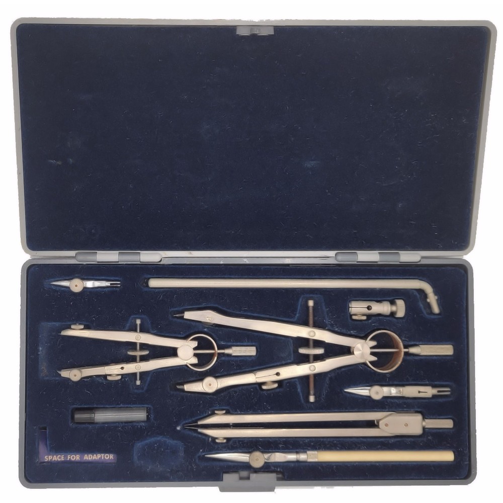 Vintage Engineering Drafting Tools Set- Unbranded - Engraved with Personal Name