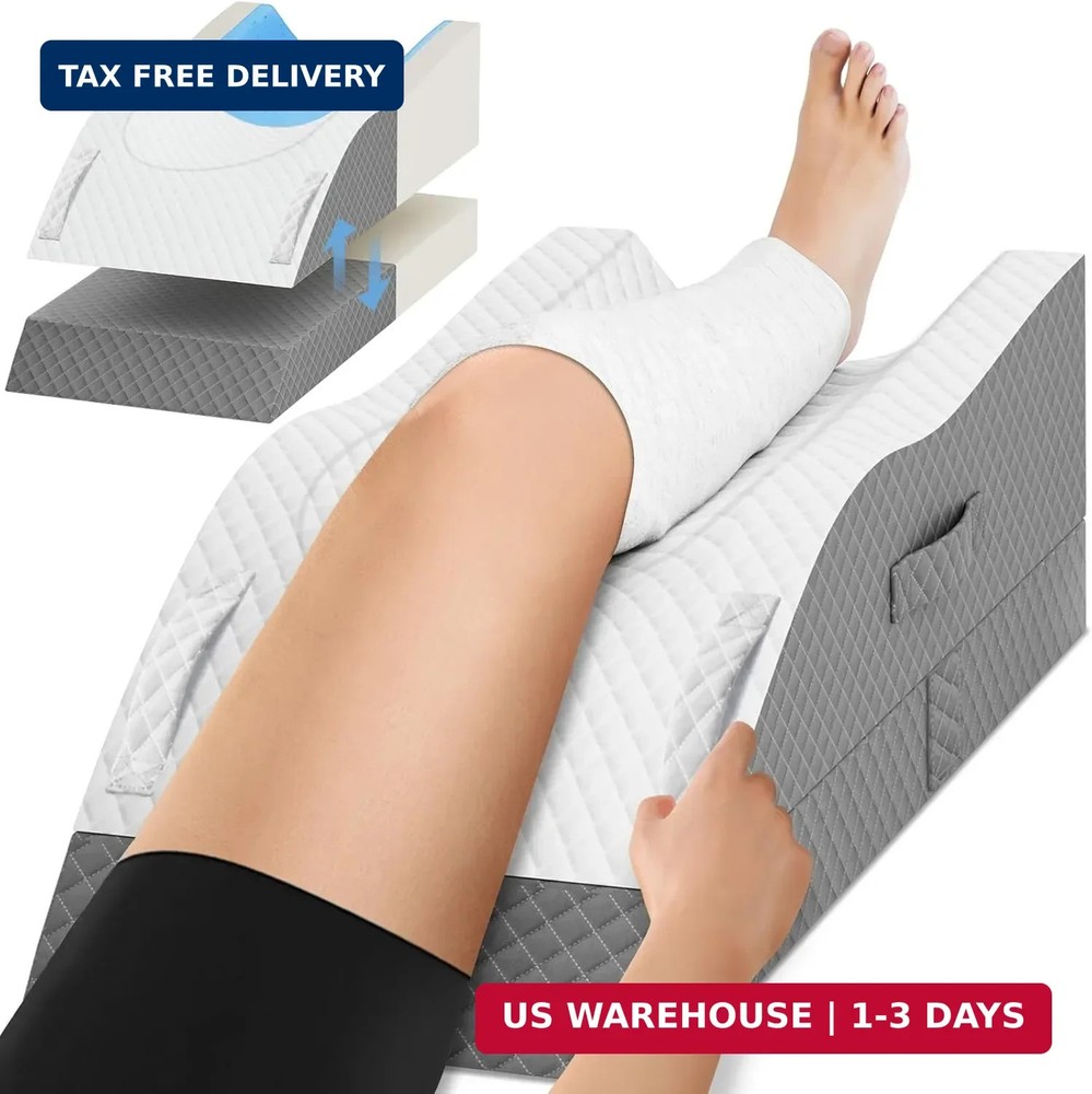 TranquilRelax Elevation Pillows for Leg After Surgery, Memory Foam Adjustable Le