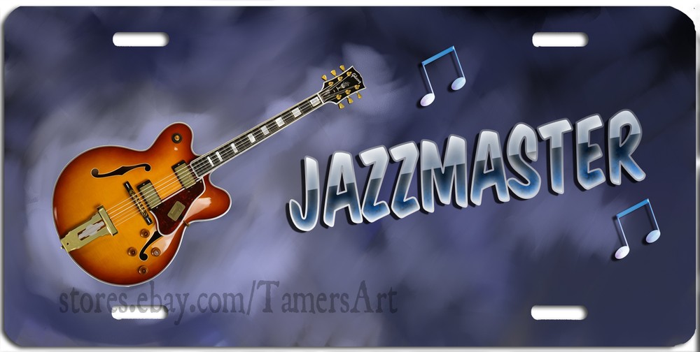 JAZZMASTER JAZZ GUITAR LICENSE PLATE, can be personalized
