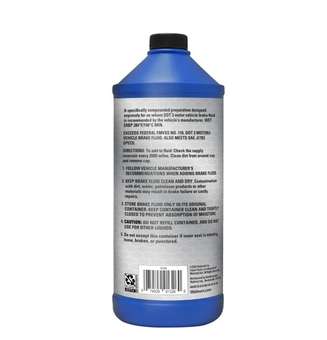 Super Tech DOT 3 Brake Fluid, 12 oz