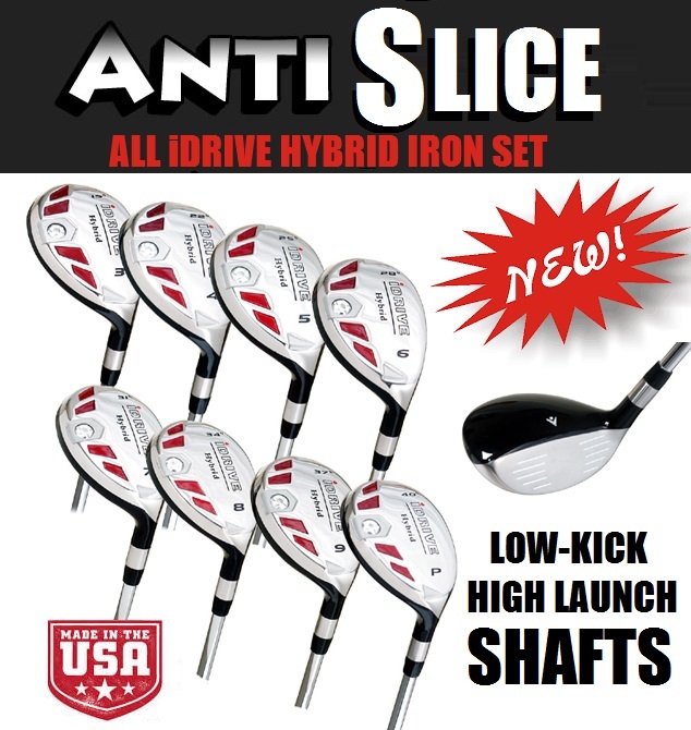 iDRIVE ALL HYBRIDS FULL SET 3-9 + FREE PW - MIDSIZE GRIPS REGULAR FLEX GRAPHITE