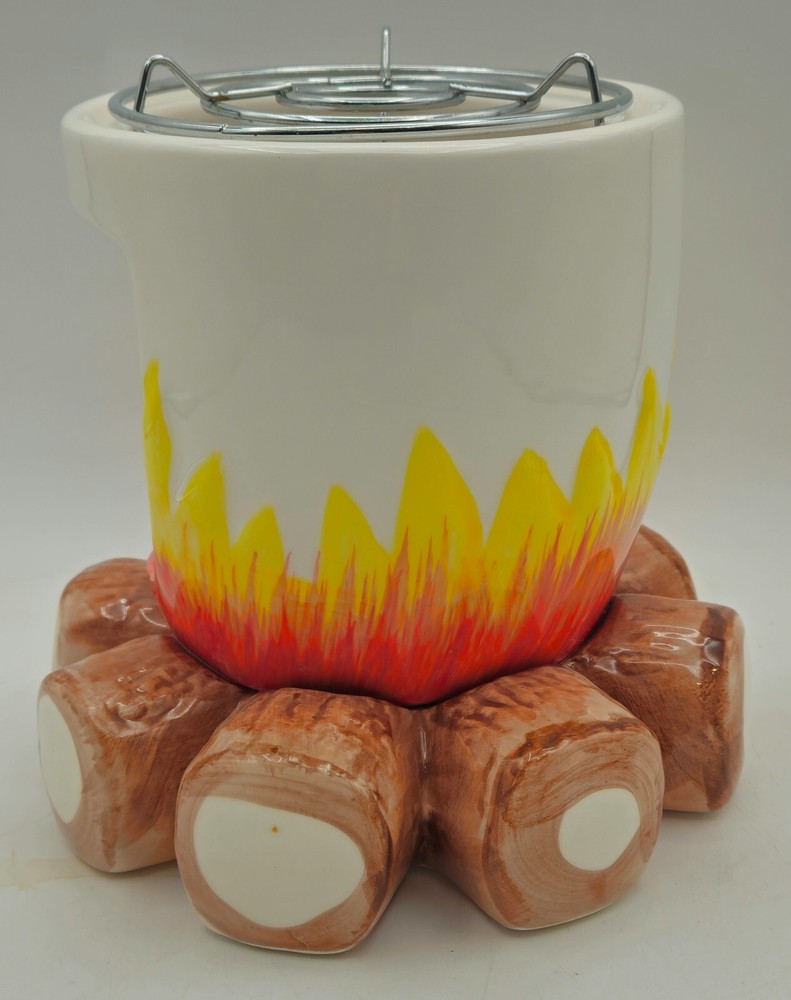 Indoor Ceramic Smores Maker Novelty Campfire Design Camping Rustic Design