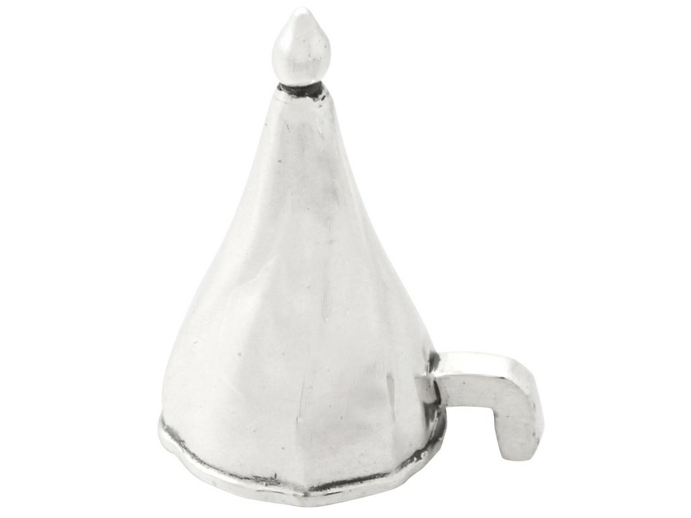 Danish Silver Chamber Candlestick Antique 1885
