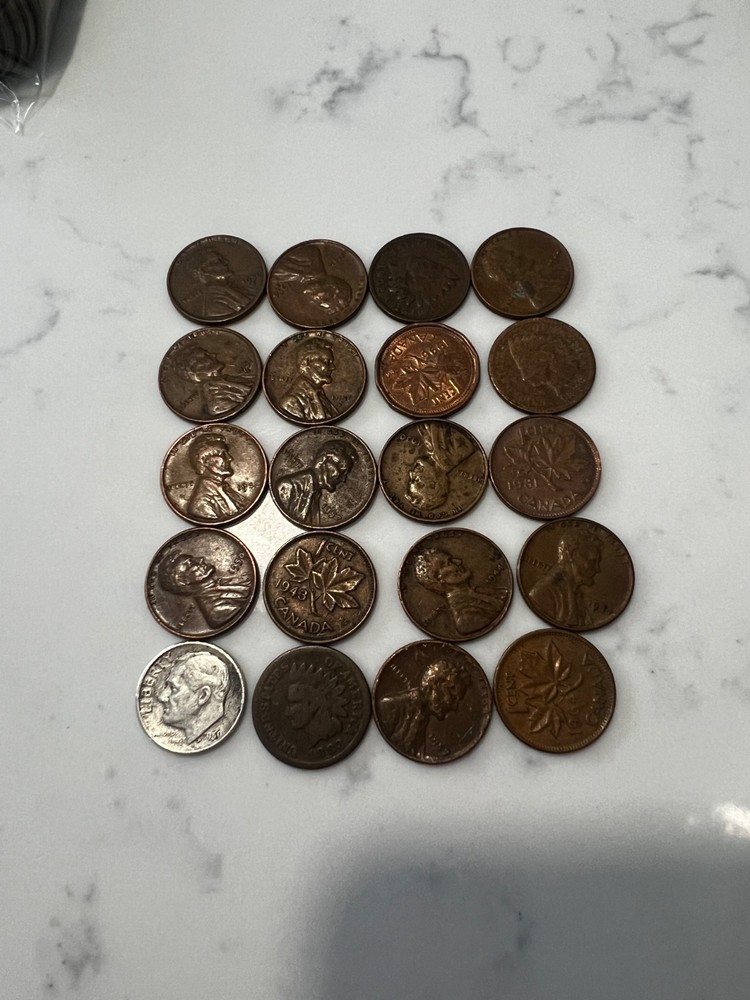1959 D silver dime + random other coins pictured