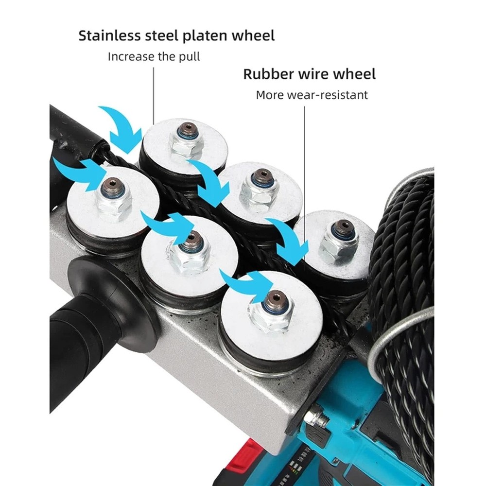 Automatic Wire Stringing Machine, Angle Adjustable Fish Tape Tools with 6 Spa...