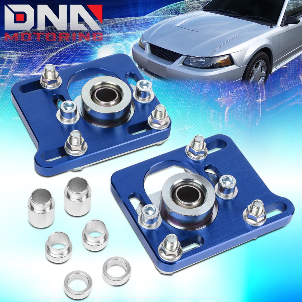 FOR 94-04 MUSTANG BLUE FRONT +/- 2.5 ADJUST CAMBER CASTER PLATES ALIGNMENT KIT