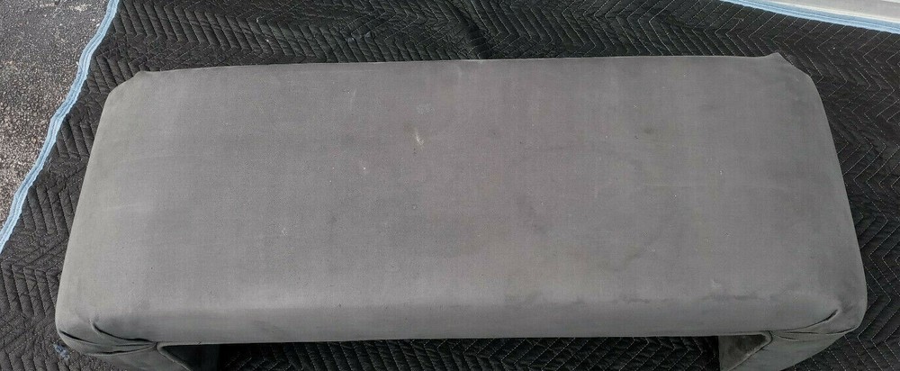 Vintage Mid Century Waterfall Gray Upholstered Bench