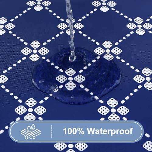Rectangle Vinyl Table Cloth, Elastic Fitted 72" x 30" (Rectangular) 1 Navy