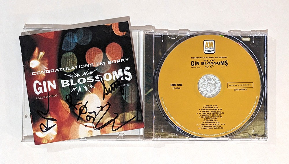 GIN BLOSSOMS signed compact disc CONGRATULATIONS I'M SORRY CD Autograph coa