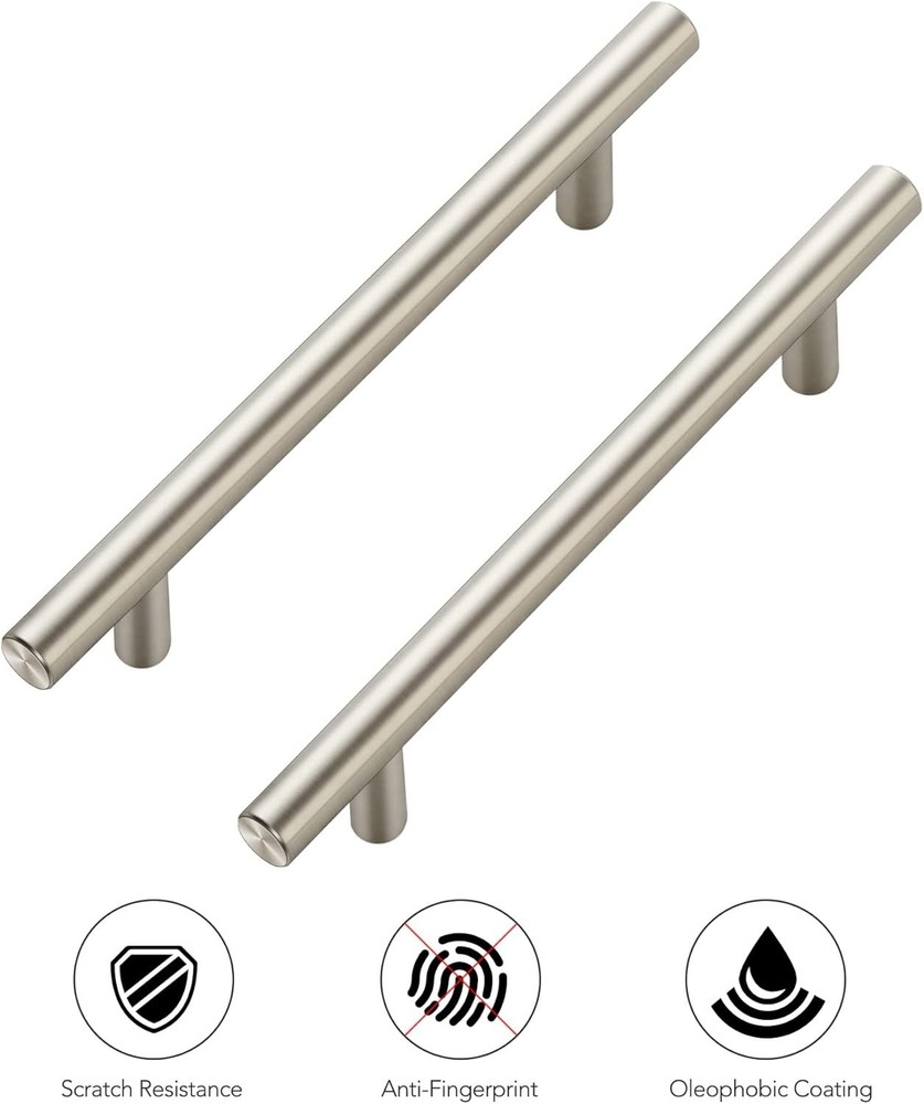 Classic Satin Nickel Cupboard Pulls - 5" Center - 30 Count