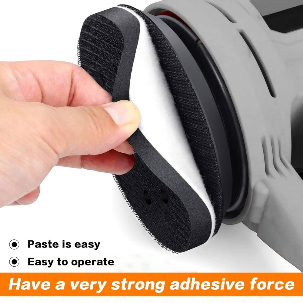 6pc 5" 8 Holes Interface Pads Orbital Sander Sanding Foam Pad Hook Loop Buffer