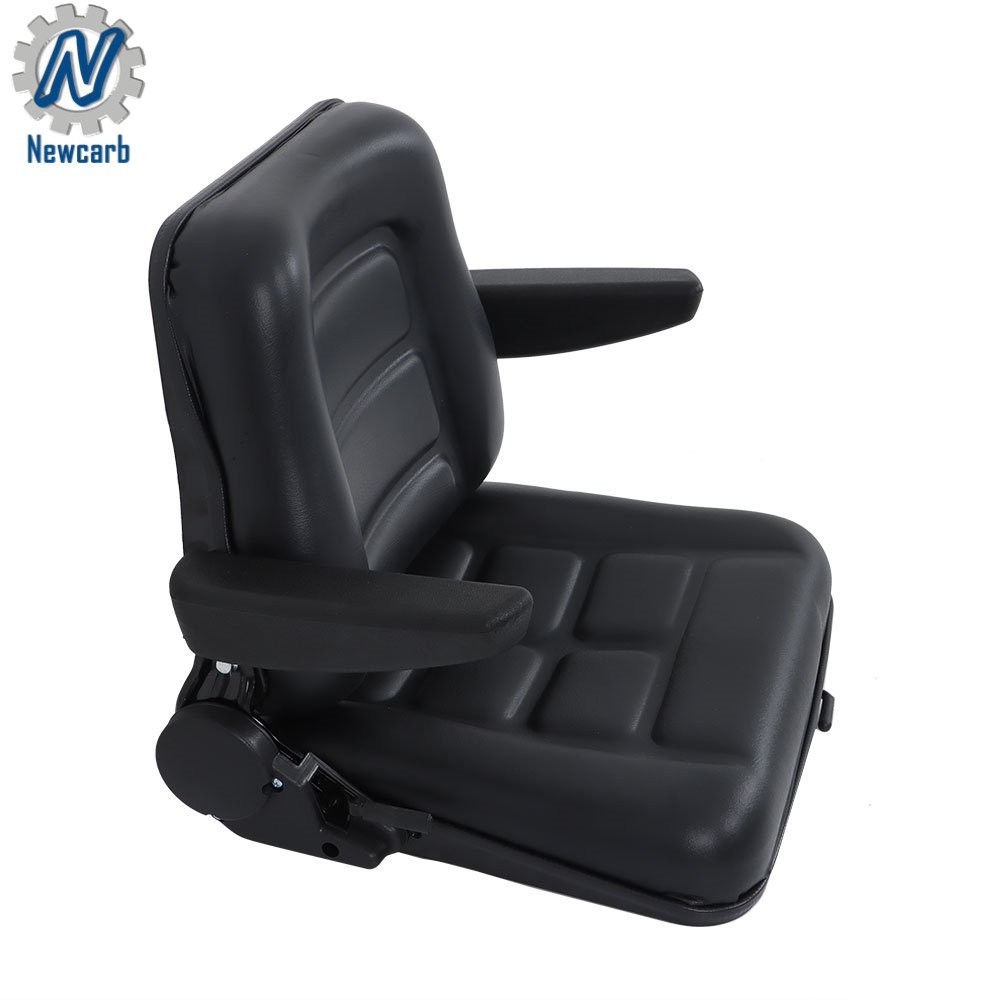 Tractors Forklift Seat Universal With Adjustable Backrest Armrest Black Seat