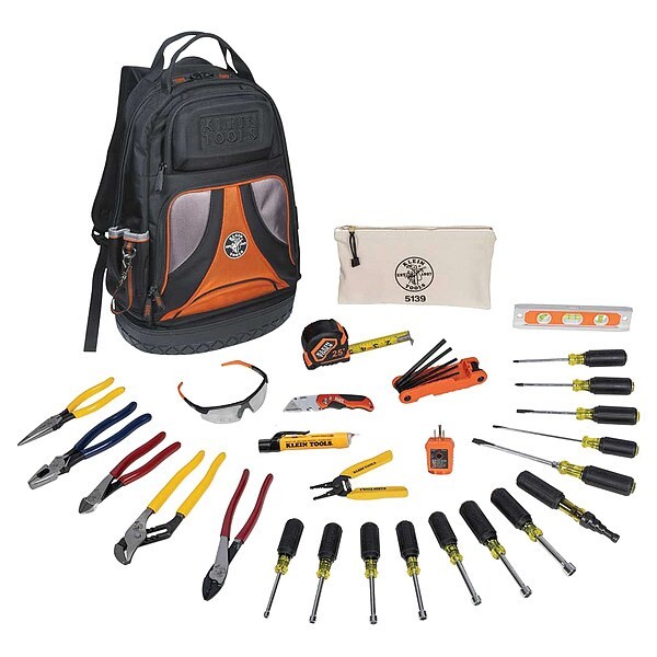 Klein Tools 80028 28 pc Tool Kit Includes Pliers Screwdrivers Keys Wrenches Bag