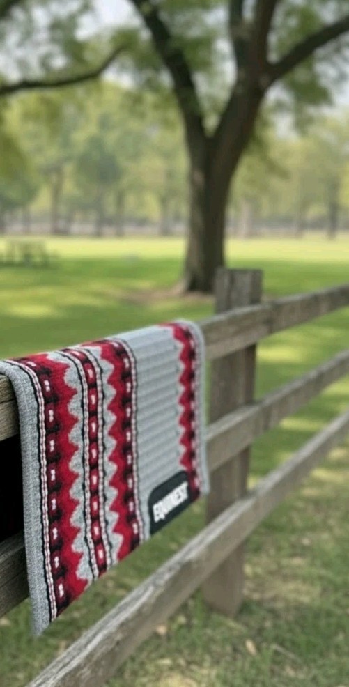 western show saddle pads Grey Red White 34×38