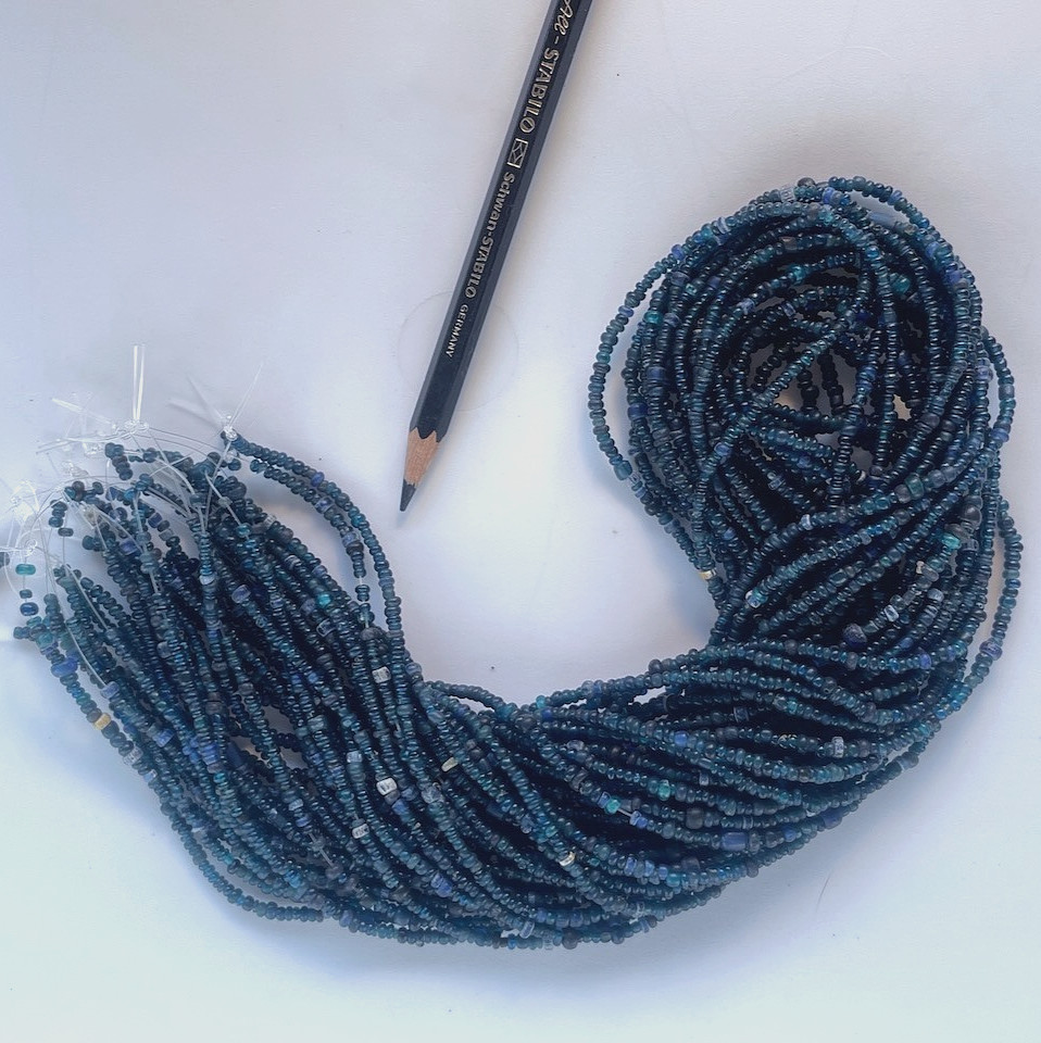 Authentic Ancient Indo Pacific / Nila Dark Blue Bead Strands
