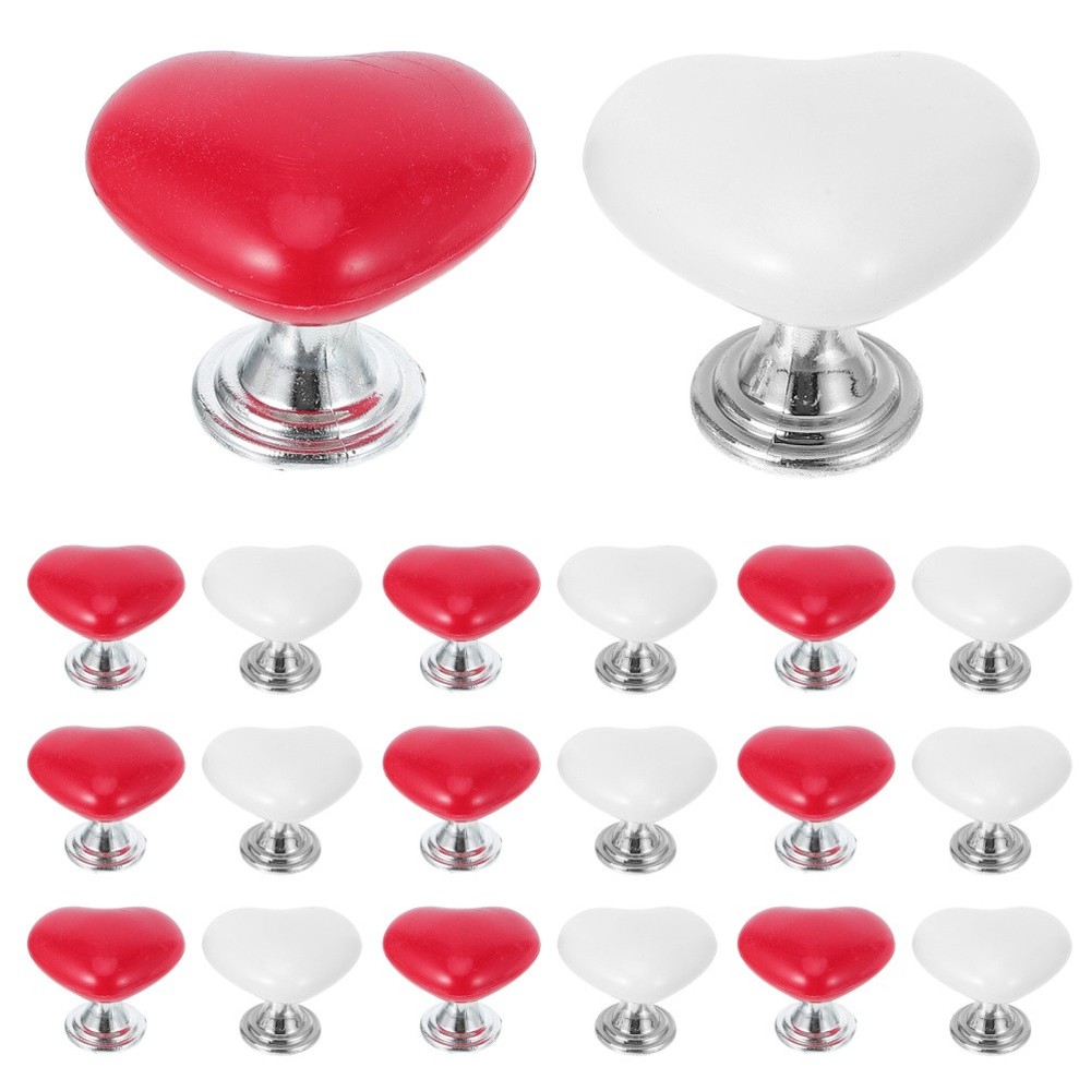 20 PCS Toilet Button Pusher Flusher Replacement Heart Shaped Handle