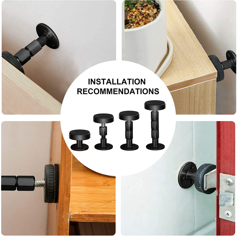 2PCS Black Adjustable Bed Frame Anti-Shake Tool, Headboard Stoppers